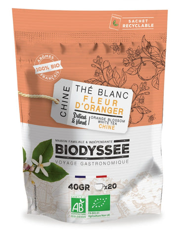 Thé blanc aux fleurs onglet. orange 40g ECO BIODYSSEE