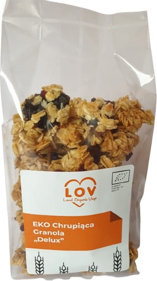 Knuspriges Bio-Granola Deluxe von Local Organic Vege, mit regionalem Gemüse, 100g, naturbelassen und vegan.