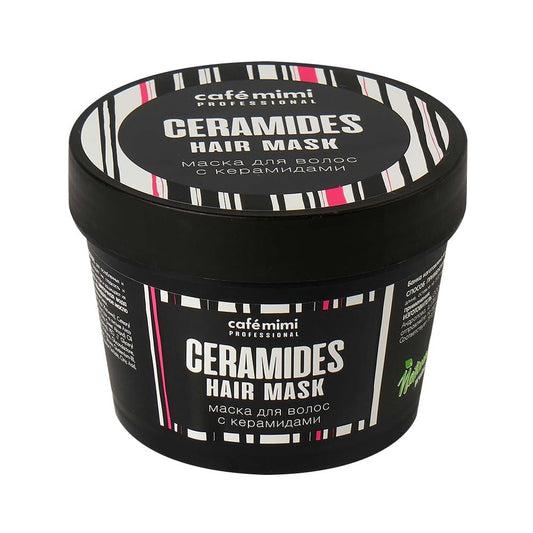Haarmaske mit Ceramiden von DesignSoap, 110 ml, cremige Textur für geschädigtes Haar, sichtbare Anwendung auf Haarstruktur