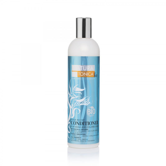 Feuchtigkeitsspendender EUROBIO LAB Conditioner für geschwächtes Haar, 400 ml, glättet und stärkt die Haare sichtbar.