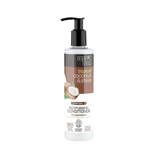 Feuchtigkeitsspendende Haarspülung mit Kokos- und Sheabutter von EUROBIO LAB, 280 ml, für gepflegtes, geschmeidiges Haar
