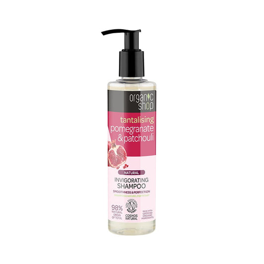 Haarshampoo mit Granatapfel und Patschuli, 280 ml, von EUROBIO LAB, zeigt die Flasche mit grüner Verpackung und frischem Design.