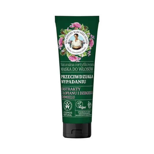 EUROBIO LAB Anti-Haarausfall-Maske in 200 ml, sichtbare Anwendung auf dünner werdendem Haar, pflegt und stärkt die Haare.
