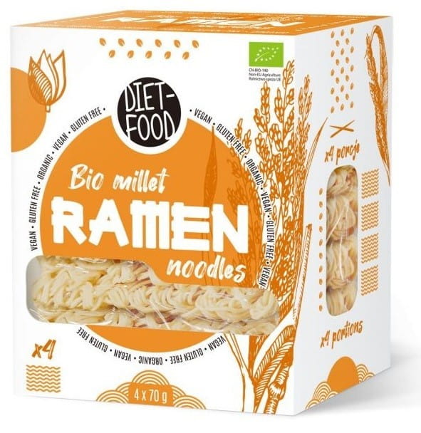 Hirse-Ramen-Nudeln 100% ohne Butter. BIO 280 g DIÄT-FUTTER - Biogo.de Hover Image