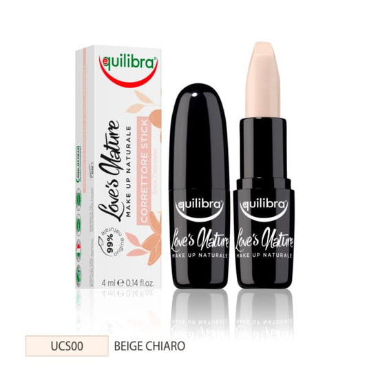 Heller Concealer Stick in Beige Natur von EQUILIBRA, 4 ml, mit cremiger Textur für makellosen Teint.