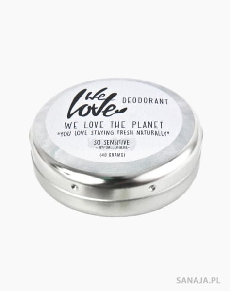 Deodorant so sensitive von WE LOVE THE PLANET in 48g, mit neutralem Design, zeigt den Deodorantstick in einer umweltfreundlichen Verpackung