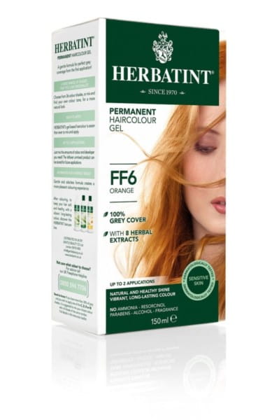 Gelfarbe FF6 Orange von HERBATINT in 150 ml Flasche, cremige Textur, für Haarfarbe und kreative Farbgestaltung