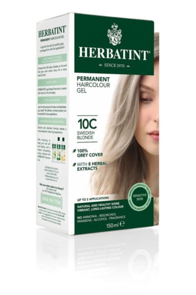 Gelfarbe HERBATINT 10c Schwedisches Blond, 150 ml, cremige Haarfarbe in Tube, zeigt die blonde Farbnuance