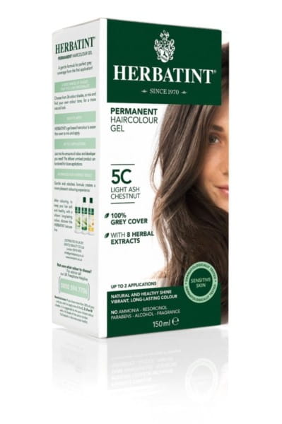 Hellbraune HERBATINT 5K-Farbe in 150 ml Flasche, Esche hell und Kastanie, für natürliche Haarfarbe