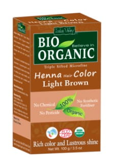 Heller brauner EKO Haar Henna von INDUS VALLEY, 100g, natürliche Haarfarbe, cremige Textur, für gepflegtes Haar