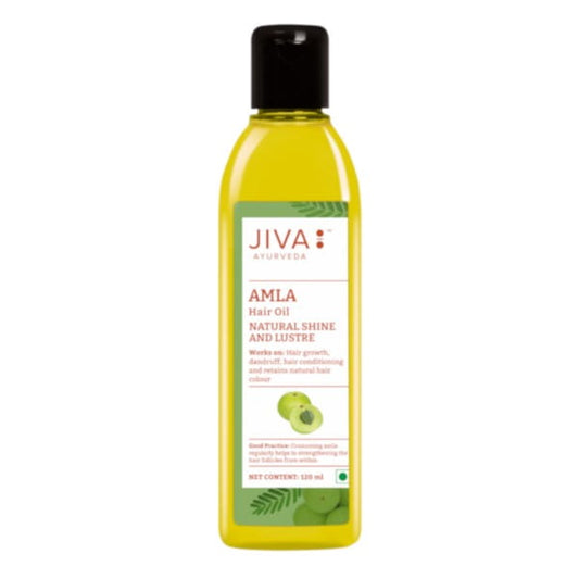 Haaröl von JIVA AYURVEDA, Amla Haaröl 120 ml, natürliche Pflege für gesundes, glänzendes Haar, Flasche mit goldener Verpackung