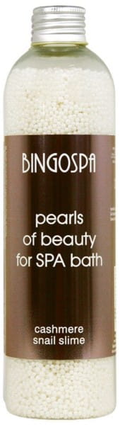 Badeperlen mit Kaschmir von BINGO SPA, 230 g, stilvolle Verpackung, luxuriöse Badeperlen für ein entspanntes Bad.
