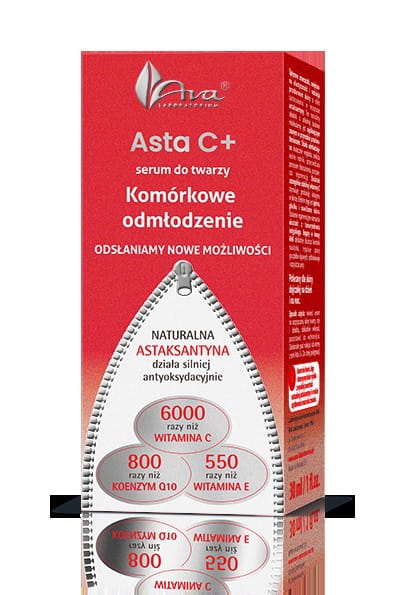 Asta C+ Serum von AVA LABORATORIUM in 30ml Flasche zur Zellverjüngung, mit antioxidativen Inhaltsstoffen und frischer Konsistenz.