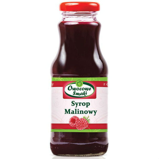 Bio Himbeersirup von OWOCOWE SMAKI in 250 ml Flasche, fruchtiger Himbeergeschmack, naturbelassene Zutaten