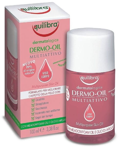 Dermo Öl Multi-Aktiv von EQUILIBRA, 100 ml Flasche mit Pipette, für Hautpflege und Feuchtigkeitsversorgung.