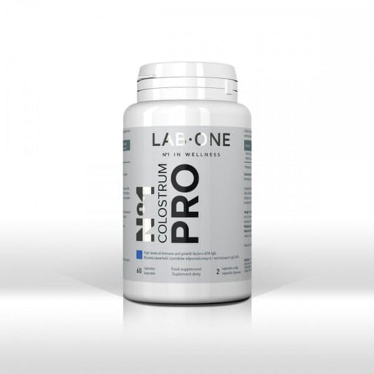 Hochwertige Colostrum Pro Kapseln von LAB ONE, 60 Stück, für ein gestärktes Immunsystem und natürliche Unterstützung.