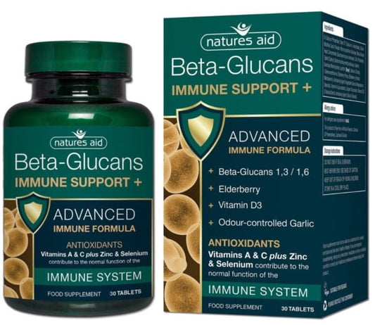 Beta-Glucan-Resistenz Nahrungsergänzung in Tablettenform von NATURES AID, 30 Stück, für Immunsystem-Unterstützung