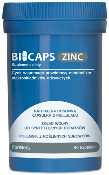 Bicaps Zink 25 mg Kapseln von FORMEDS, 60 Stück, Nahrungsergänzungsmittel für ein starkes Immunsystem, Nahaufnahme der Kapseln