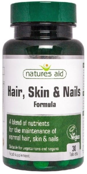 Natures Aid Haare, Haut, Nägel Nahrungsergänzungsmittel, 30 Tabletten, für gesunde Haare, Haut und Nägel, natürliche Unterstützung