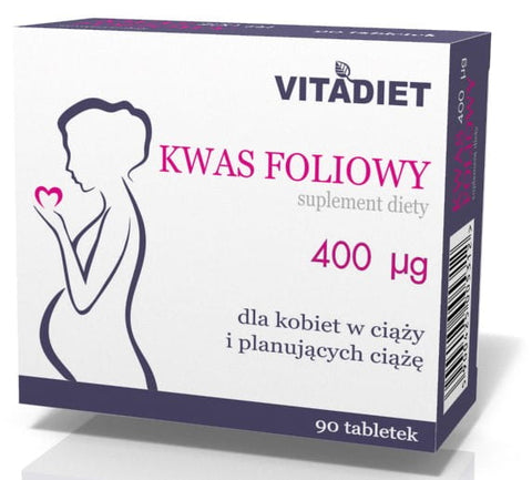 Kyselina listová 400 mcg 90 tab. pre tehotné ženy VITADIET