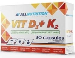 Vitamín D3 2000 K2 30 kapsúl ALLNUTRITION odolnosť