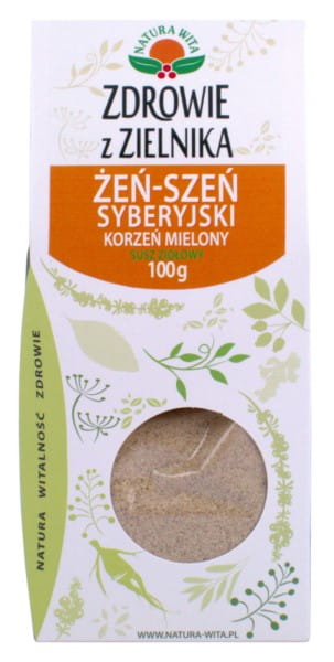 Ginseng - Gemahlene Wurzel des sibirischen Ginsengs 100 NATURA WILLKOMMEN