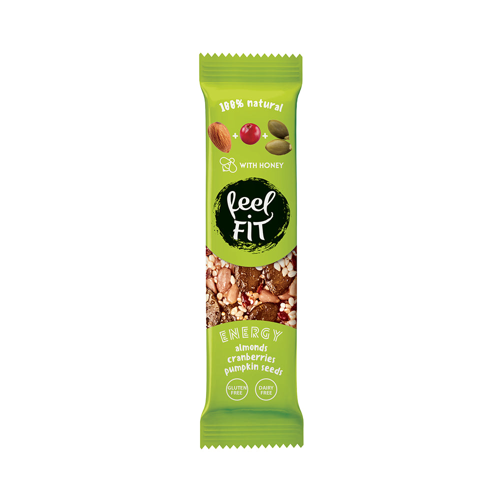 Nussriegel mit Mandeln, Cranberry und Kürbis 35 g - FEEL FIT - Biogo.de