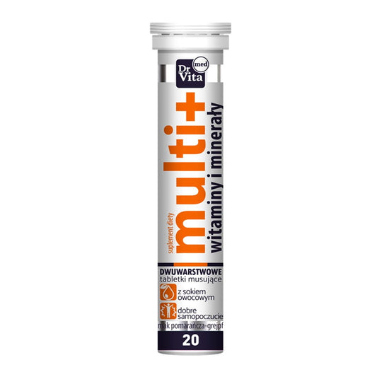 Multivitamin Brausetabletten von DrVita, Packung mit 20 Brausetabletten, vitaminreiche Nahrungsergänzung für Gesundheit