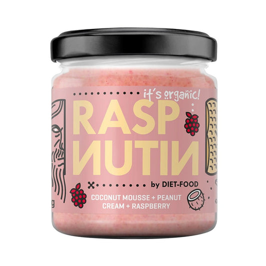 Bio Haselnusscreme mit Himbeeren von Mipama, 200 g, cremige Nuss-Nougat-Alternative mit fruchtigen Himbeeren.