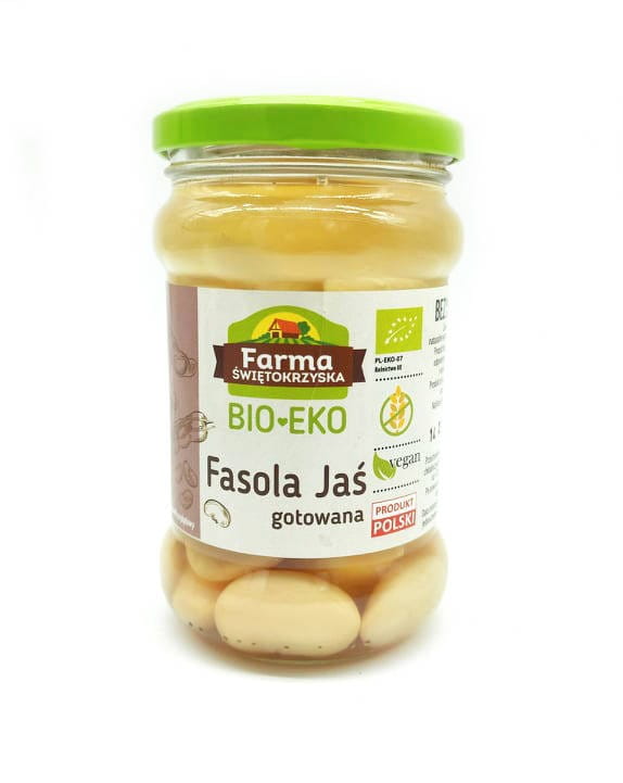 JAŚ HARICOTS, BOUILLIS SANS GLUTEN BIO 300 g (175 g) (POT) - FERME ŚWIĘTOKRZYSKA