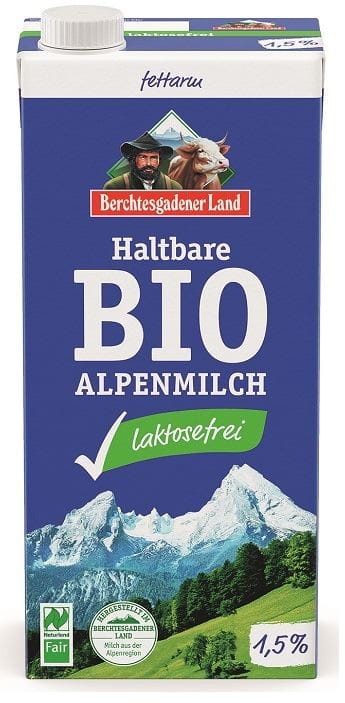 UHT-MILCH MIT WENIGER LAKTOSE (mind. 1,5 % FETT) BIO 1 L - BERCHTESGADENER LAND - Biogo.de