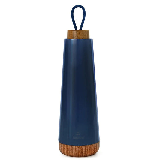 Thermoflasche mit Silikongriff in Marineblau, 500 ml, von CHIC-MIC, aus Edelstahl, isoliert, für heiße und kalte Getränke