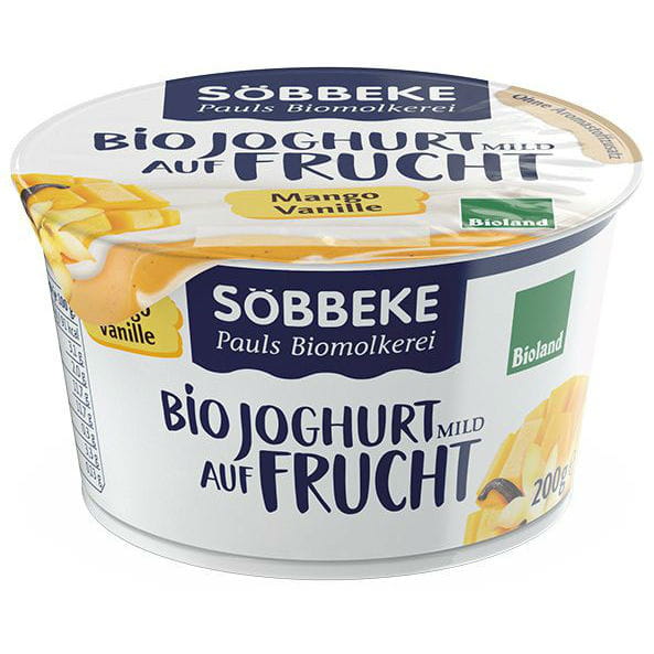 Joghurt mit Mangomousse - Vanille 38% Fett BIO 200 g - SOBBEKE