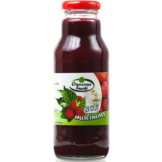 Bio Himbeersaft von OWOCOWE SMAKI in 250 ml Flasche, fruchtiger Himbeergeschmack, natürliche Bio-Qualität