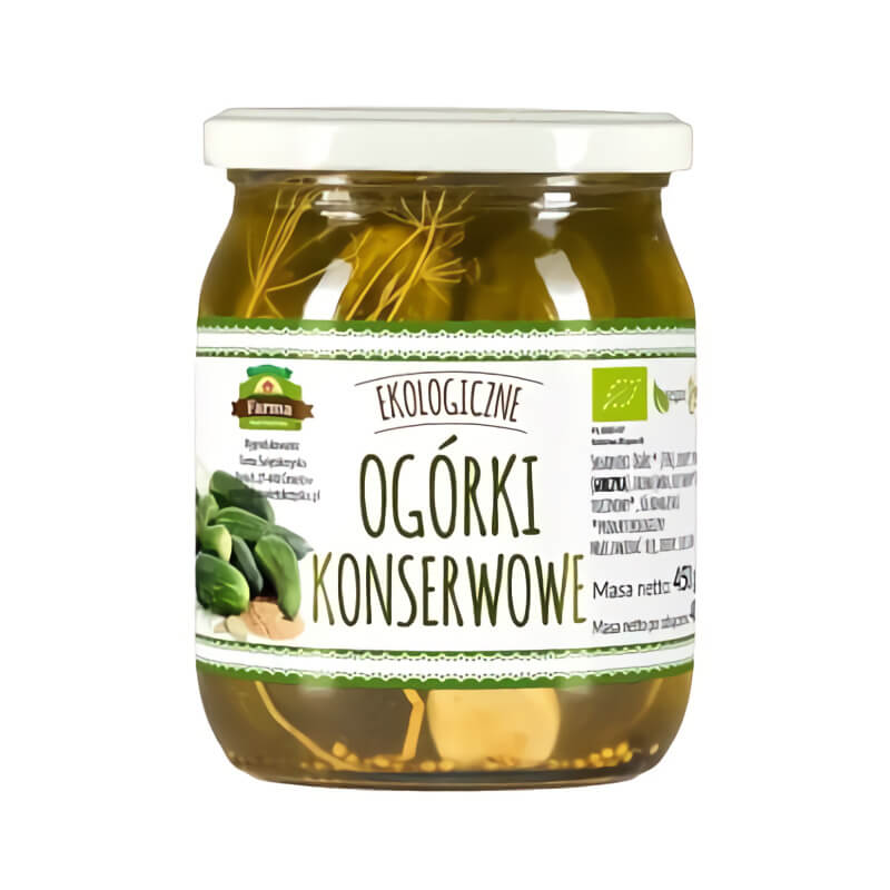 Gurkenkonserven (mit Apfelessig) glutenfrei BIO 500 g (275 g) - FARMA ŚWIĘTOKRZYSKA