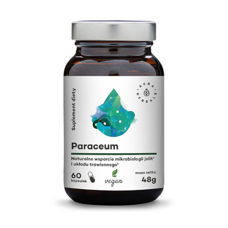 Paraceum natürliche Unterstützung für Darmmikrobiologie und Verdauungssystem 60 Kapseln 48 g AURA HERBALS