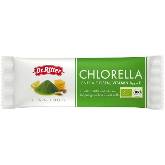 Bio Chlorella Energieriegel von DR. RITTER, 40 g, natürliche grüne Chlorella Riegel mit gesunden Inhaltsstoffen.