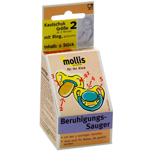 Gummisauger für Babys ab 6 Monaten, 2 Stück, von MOLLIS, weiches Silikon, geeignet für sichere Babyfütterung, Nahaufnahme