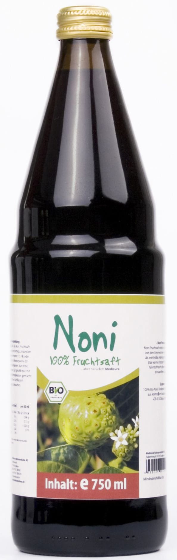 Noni-Fruchtsaft BIO 750 ml - MEDICURA Hoofdafbeelding