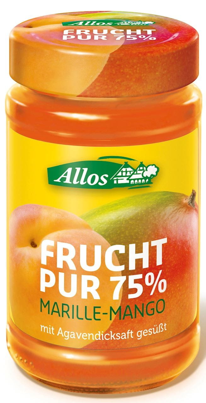 Aprikosenmousse - Mango (75% Frucht) BIO 250 g - ALLOS Immagine principale del prodotto