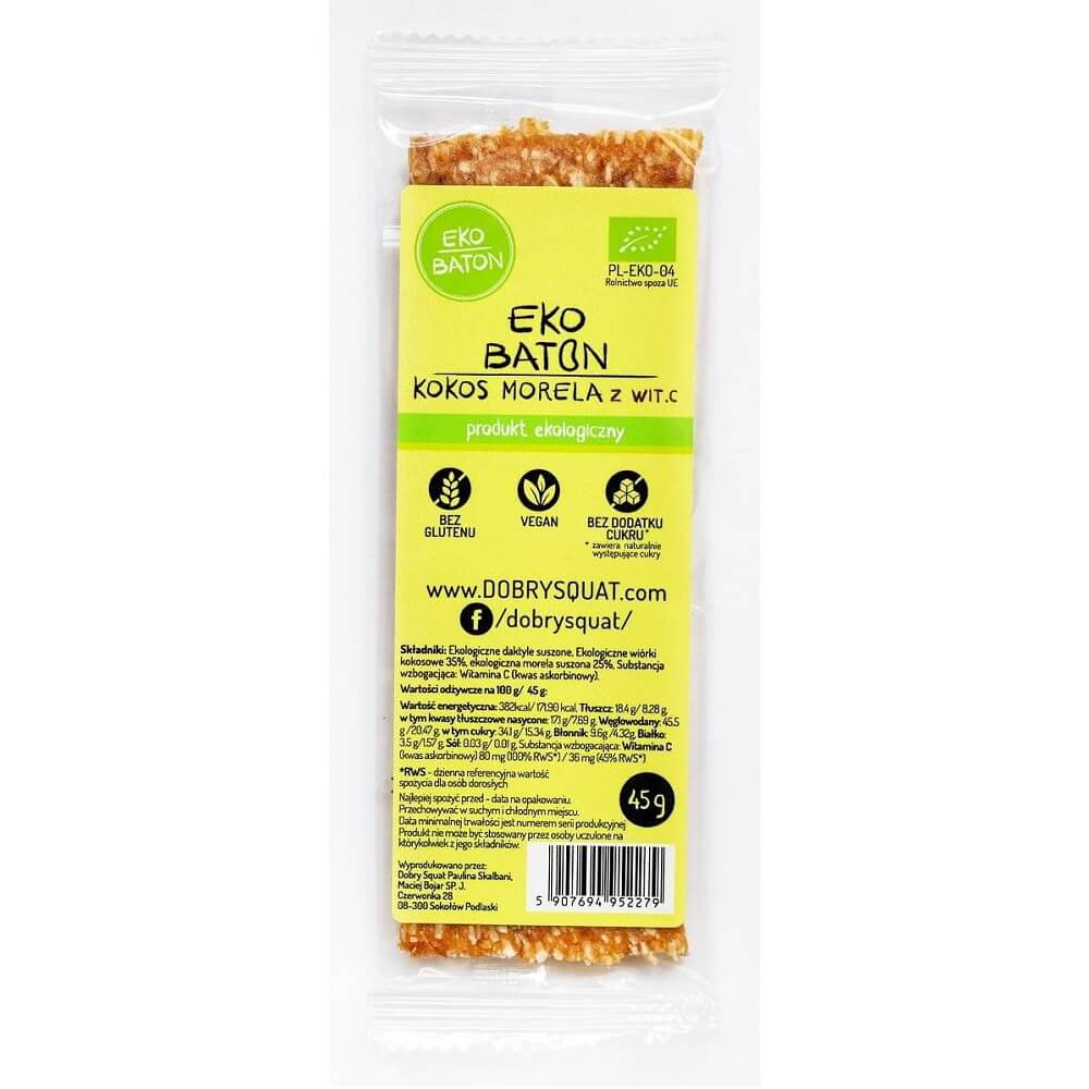 Aprikosen-Kokos-Riegel mit Vitamin C BIO 45g GOOD SQUAT Hauptbild