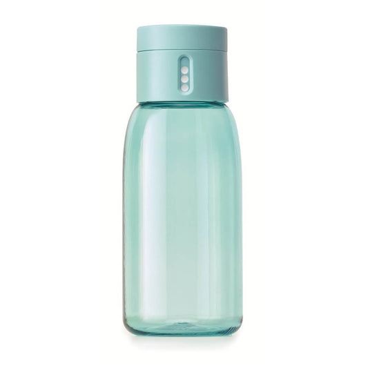 Blaue Wasserflasche aus Kunststoff mit 400 ml Fassungsvermögen von JOSEPH JOSEPH, langlebig und ideal für unterwegs.