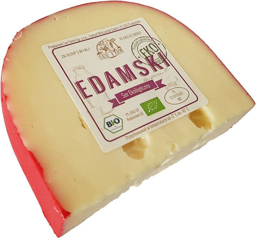 BIO Edamer Käse von SER FARM, ca. 350g, in Scheiben geschnitten, cremig und frisch, typisch für bäuerliche Käsequalität
