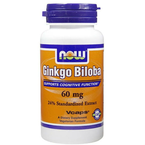 Ginkgo biloba Japanischer Ginkgo-Extrakt 60 mg 60 Kapseln NOW FOODS Hover Image