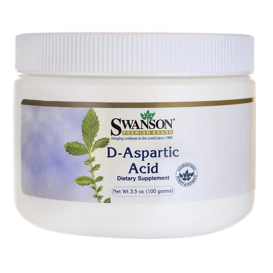D-Asparaginsäure Pulver von SWANSON, 100g, feines Pulver für Nahrungsergänzung und Sport, nahes Bild des Produkts