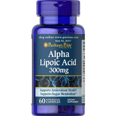 Hochwertige Alpha-Liponsäure 300 mg Kapseln von PURITAN'S PRIDE, natürliche Nahrungsergänzung für Gesundheit und Energie.
